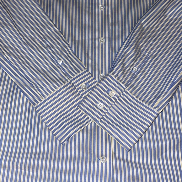 Faconnable France Long Sleeve Cotton Button Down Shirt size 16 blue and yellow - Picture 6 of 10